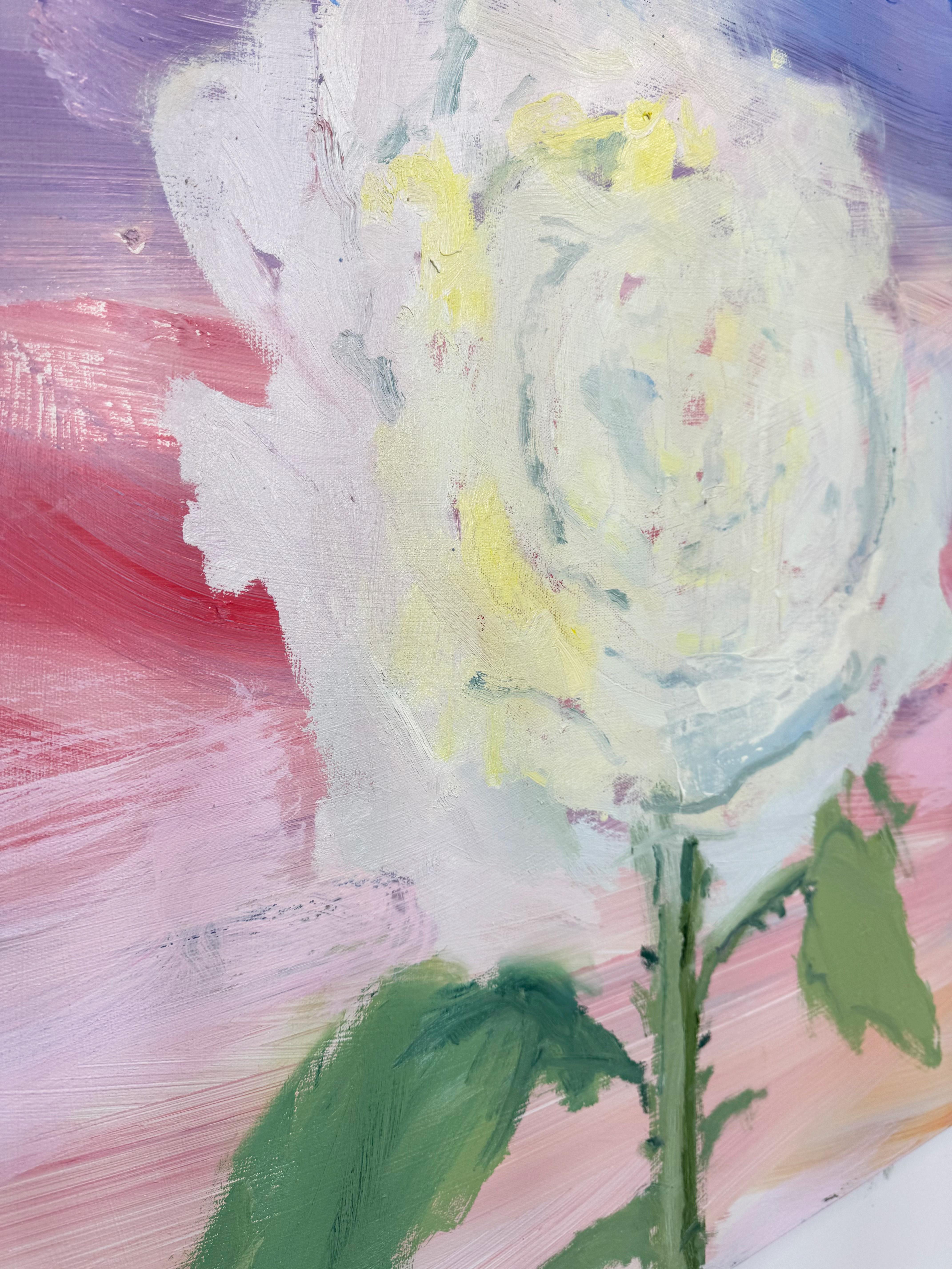 Slow Down Peony, Contemporary Text Painting For Sale 1