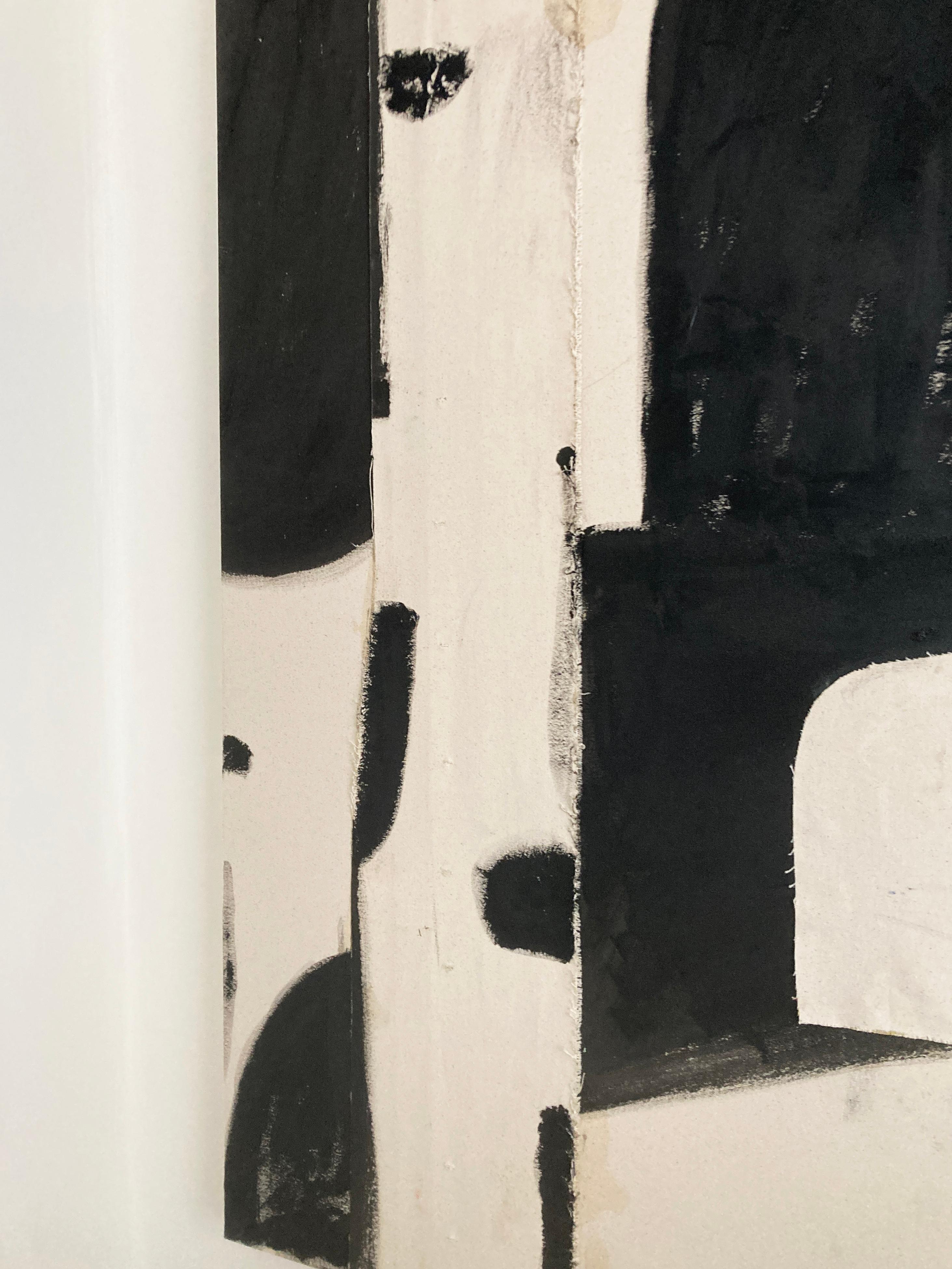 Slowly Flowing, Contemporary Black and White Abstract Painting by Matt Higgins 1