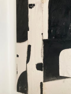 Slowly Flowing, Contemporary Black and White Abstract Painting by Matt Higgins
