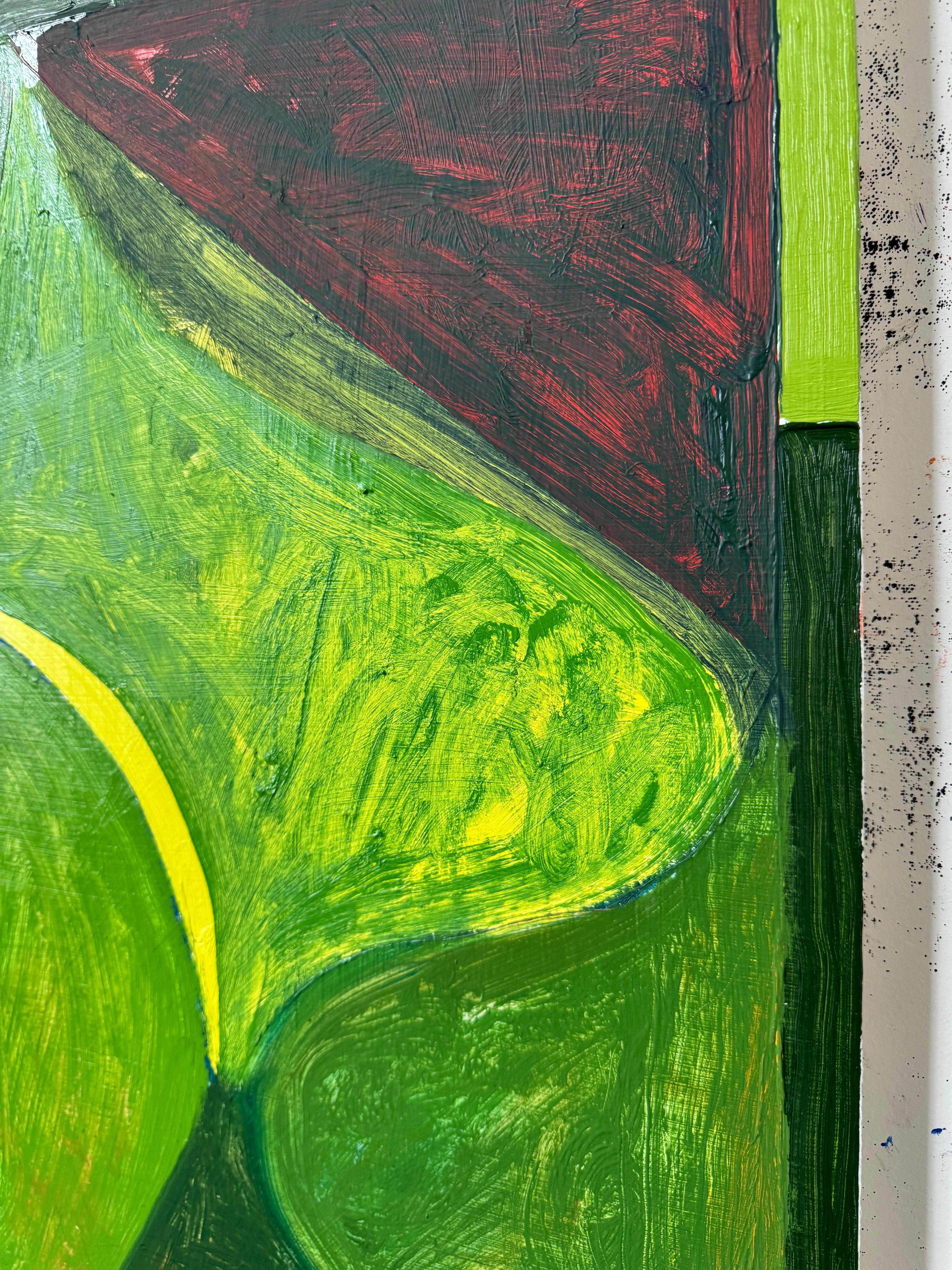 Picche, Pittura astratta contemporanea - Abstract Painting Verde di Matt Higgins