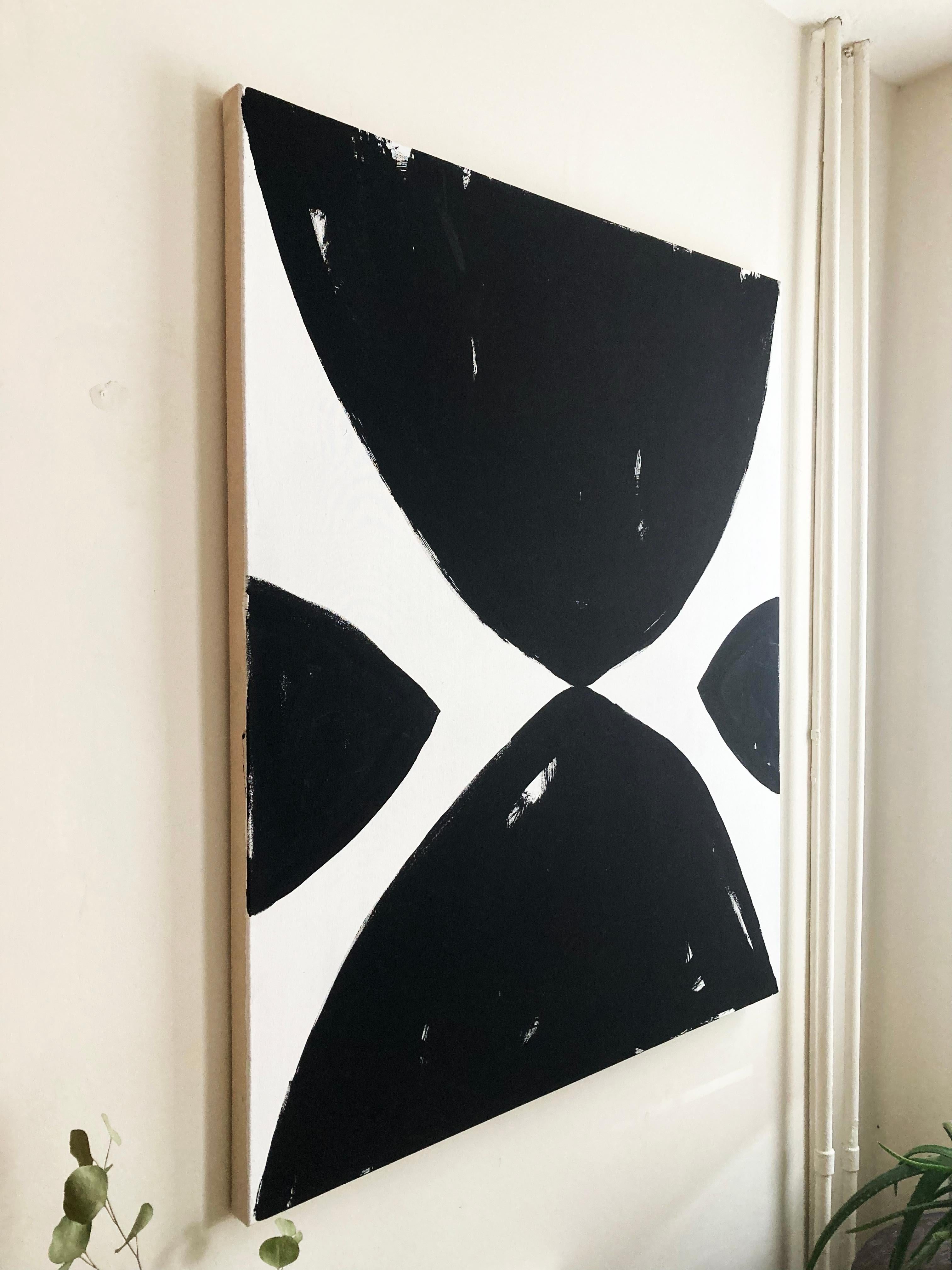 String Theory - Black Abstract Painting by Matt Higgins
