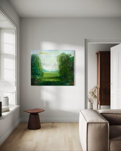 Summer Morning, Oil on Canvas Landscape Painting, Contemporary, 40x48