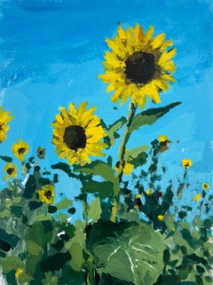 Sunflowers, Contemporary Acrylic Landscape Painting