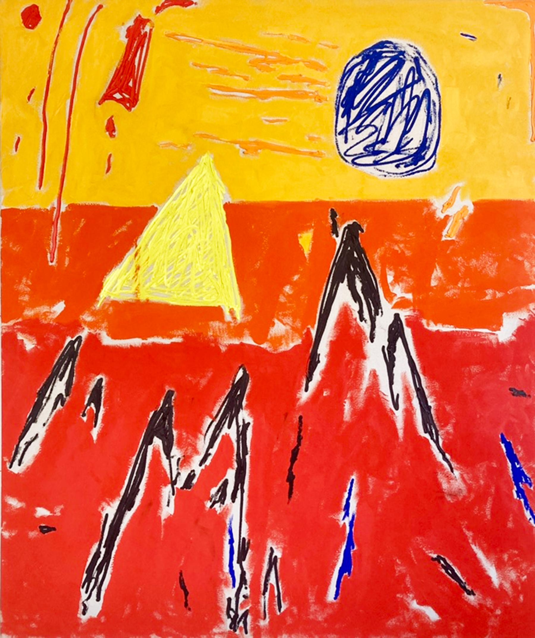 Abstract Painting di Matt Higgins - Viaggio in solitaria, Pittura astratta contemporanea