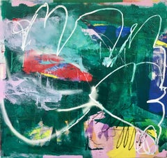 Urban Greenscape, Contemporary Abstract Painting 