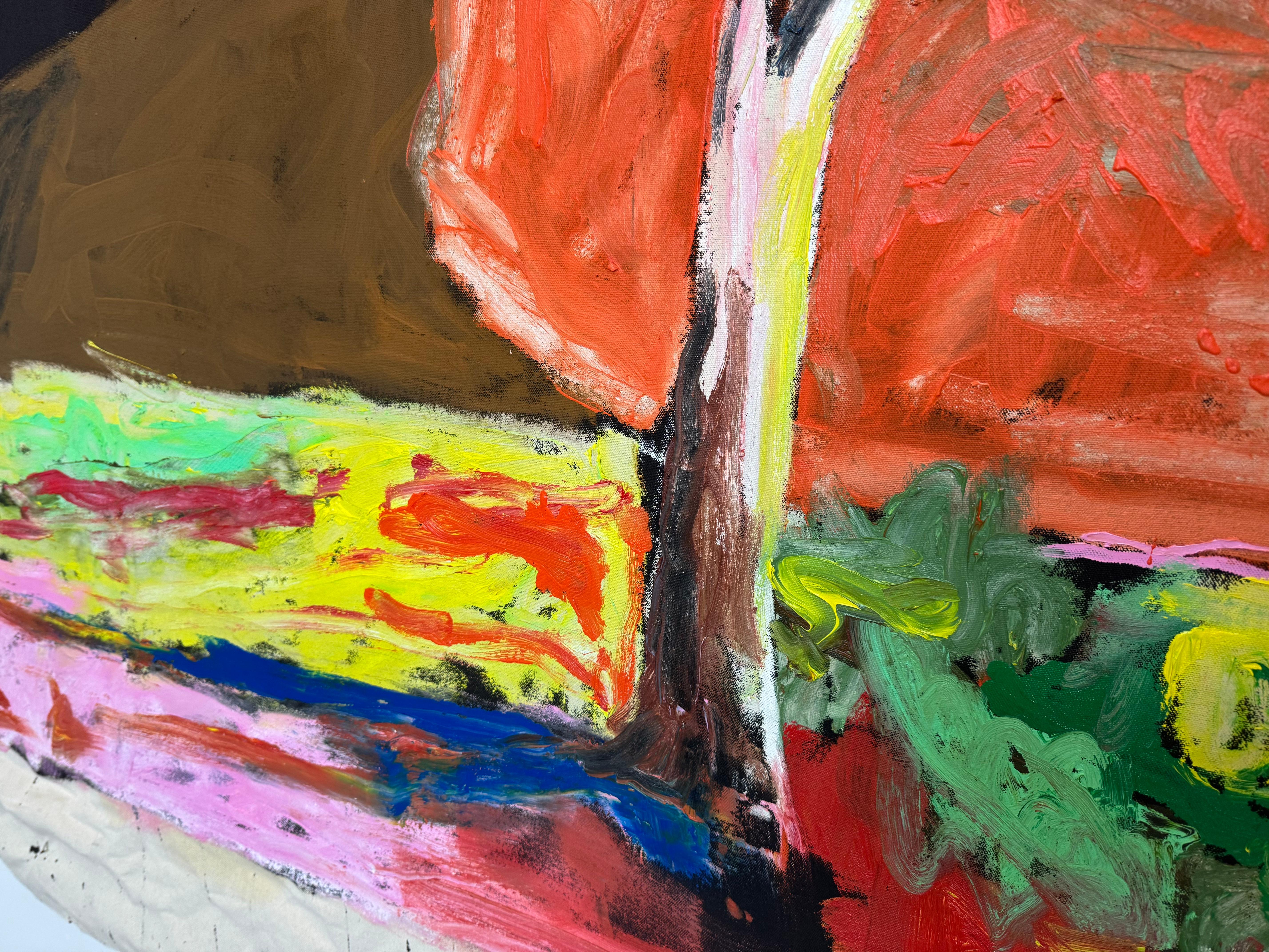 Allá Afuera, Pintura Contemporánea de Paisaje - Landscape Painting Negro de Matt Higgins