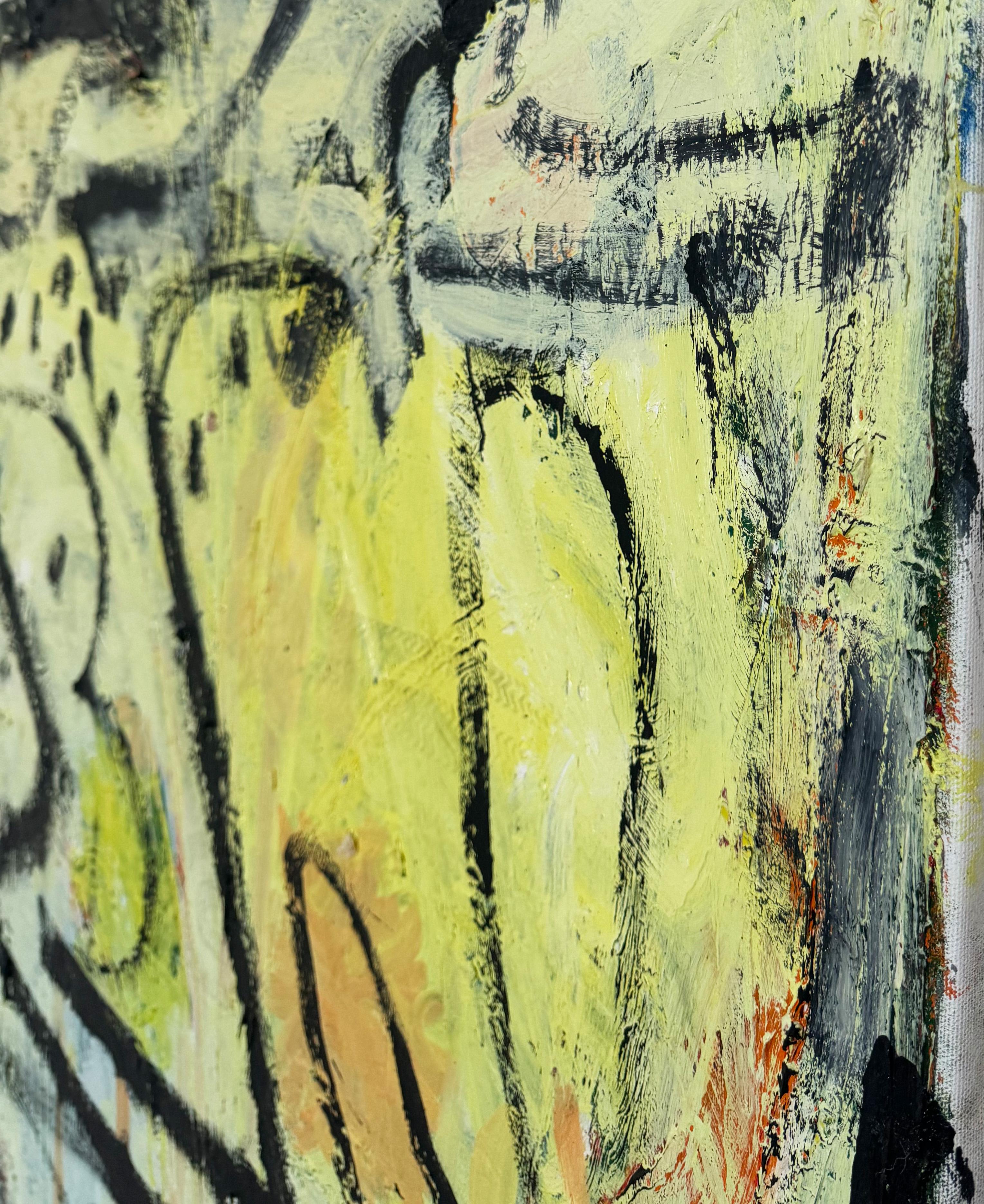 Adorazione, Pittura astratta gestuale contemporanea - Abstract Painting Beige di Matt Higgins