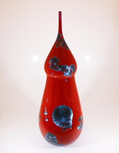 Matt Horne - Large Red Ceramic Vase Crystalline Glaze Contemporary Artist