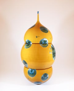Matt Horne - Yellow Ceramic Vase Crystalline Glaze Contemporary Artist