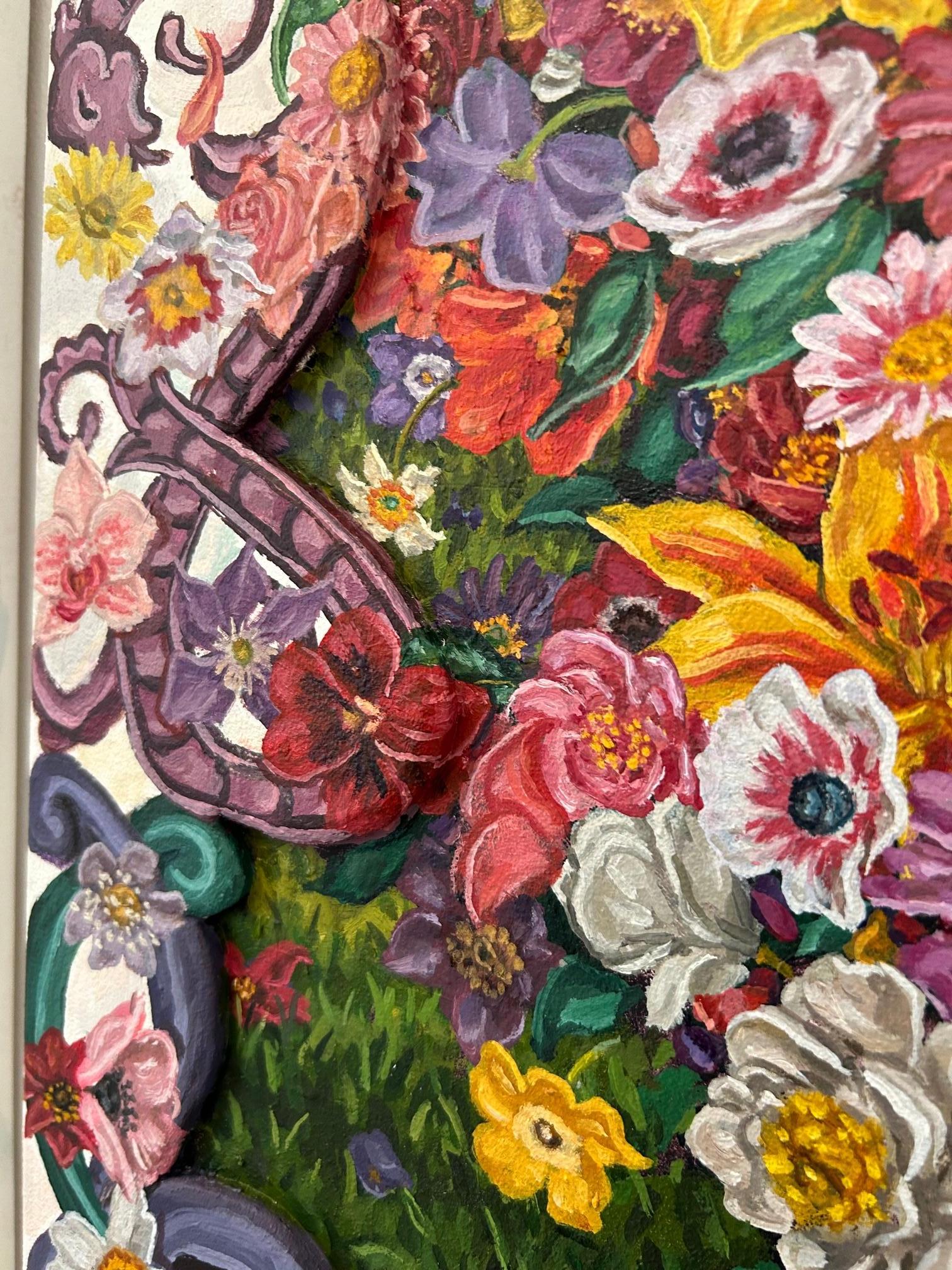 Bouquet in a Landscape - Painting by Matt Jacobs