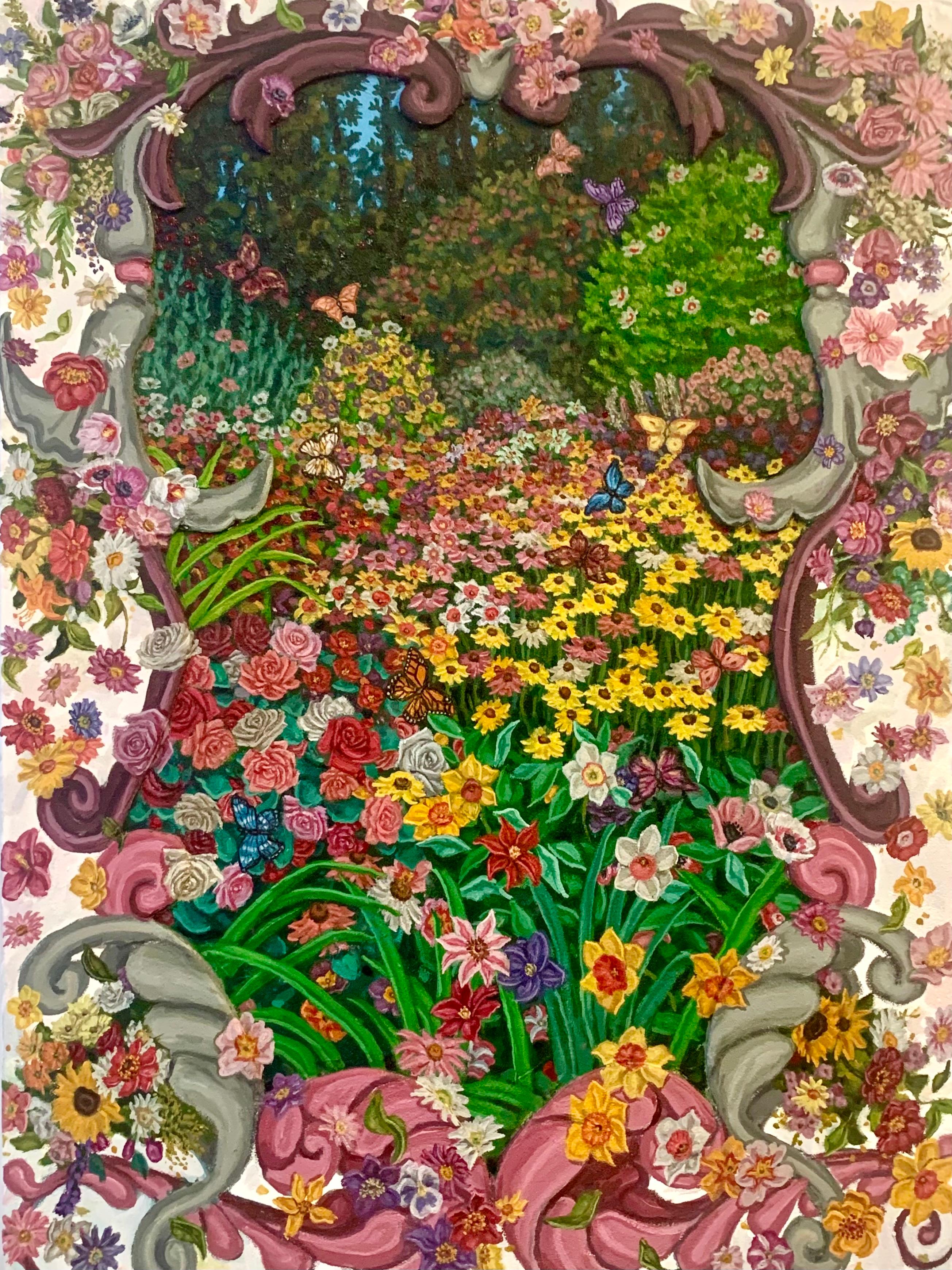 Landscape Painting di Matt Jacobs - Giardino delle farfalle