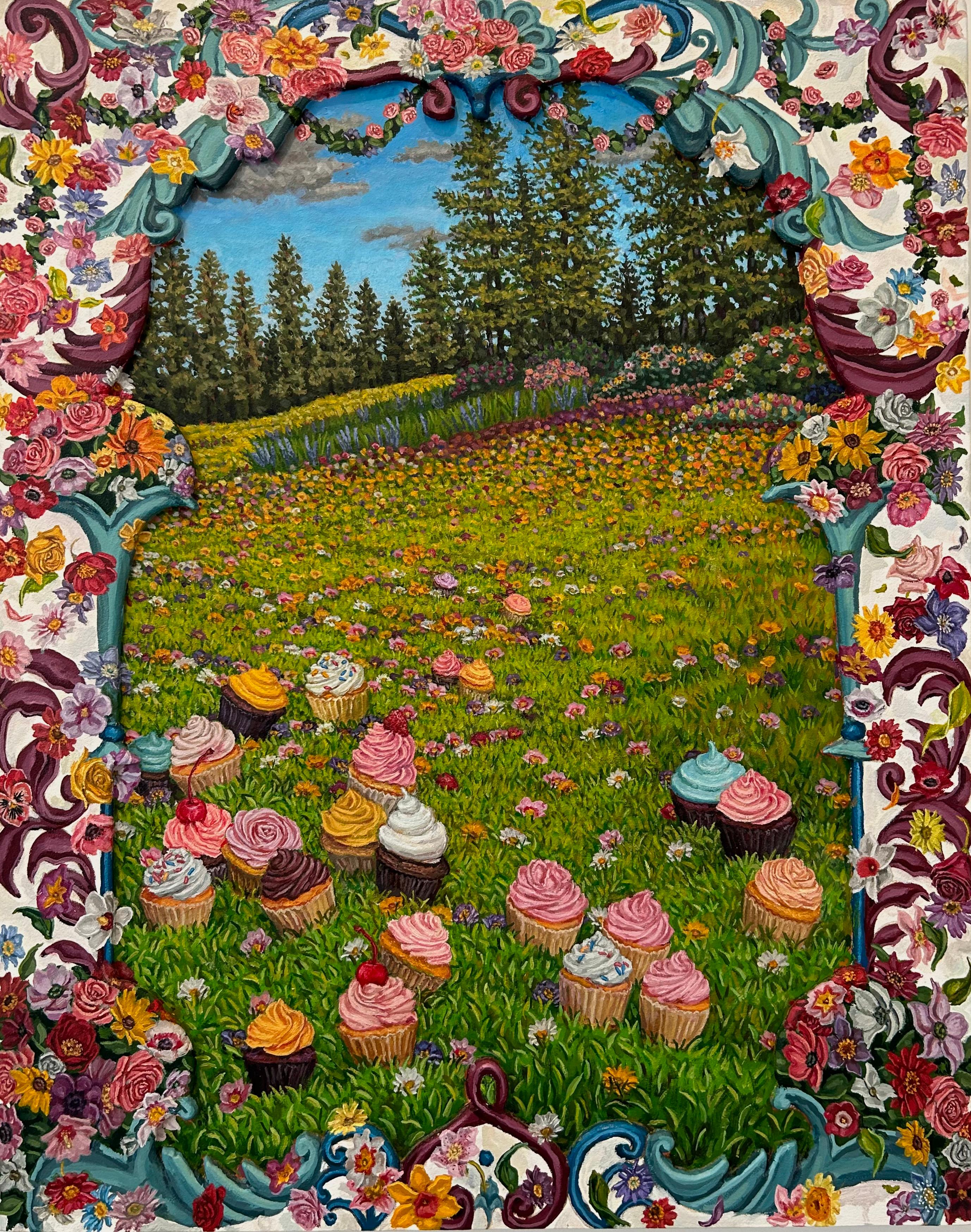 Landscape Painting Matt Jacobs - Cache-cakes et arbres