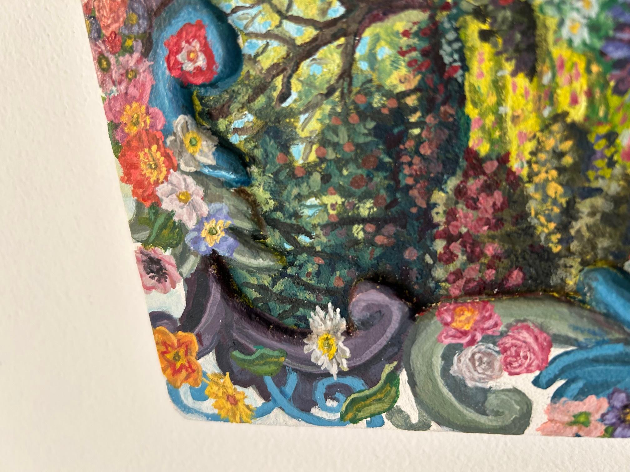 Un giardino di rose immaginario - Painting di Matt Jacobs