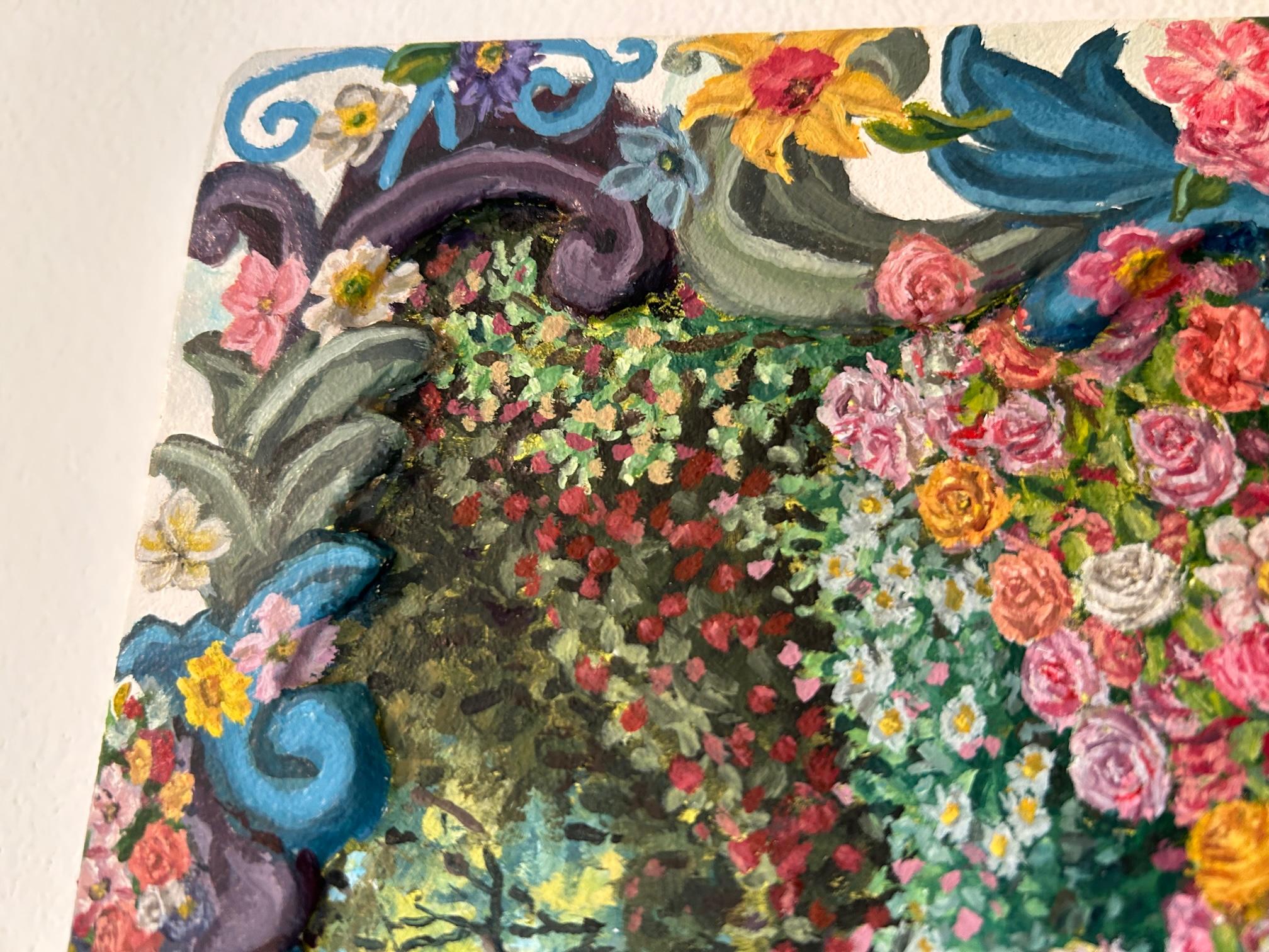 Un giardino di rose immaginario - Painting Realismo di Matt Jacobs