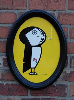 Puffin Puff Out, Vibrant yellow, recycled frame, smoking, colour contrast, signe