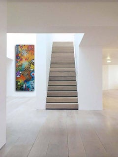 Wild Life, bird, torso, words, vibrant colours, original, signed, contemporary