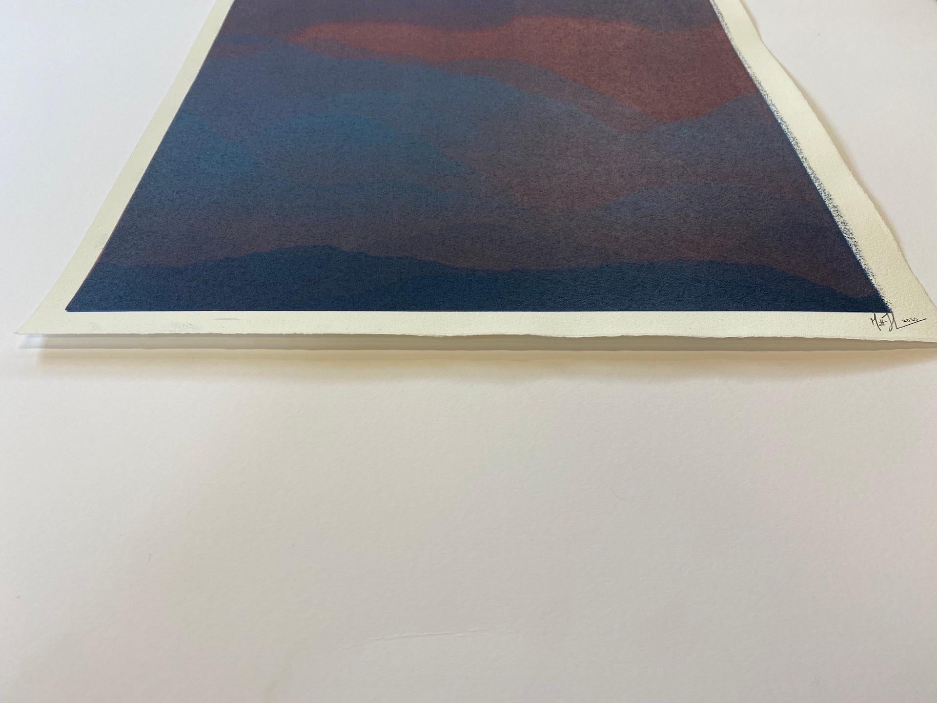 Matt Jukes, At First Light, Original Abstract Art, Contemporary Monoprint 1
