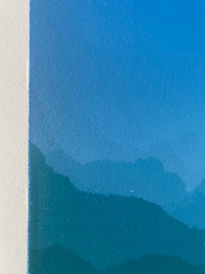Matt Jukes, Big Blue, Unique Abstract Monoprint, Affordable Art, Print Art 2