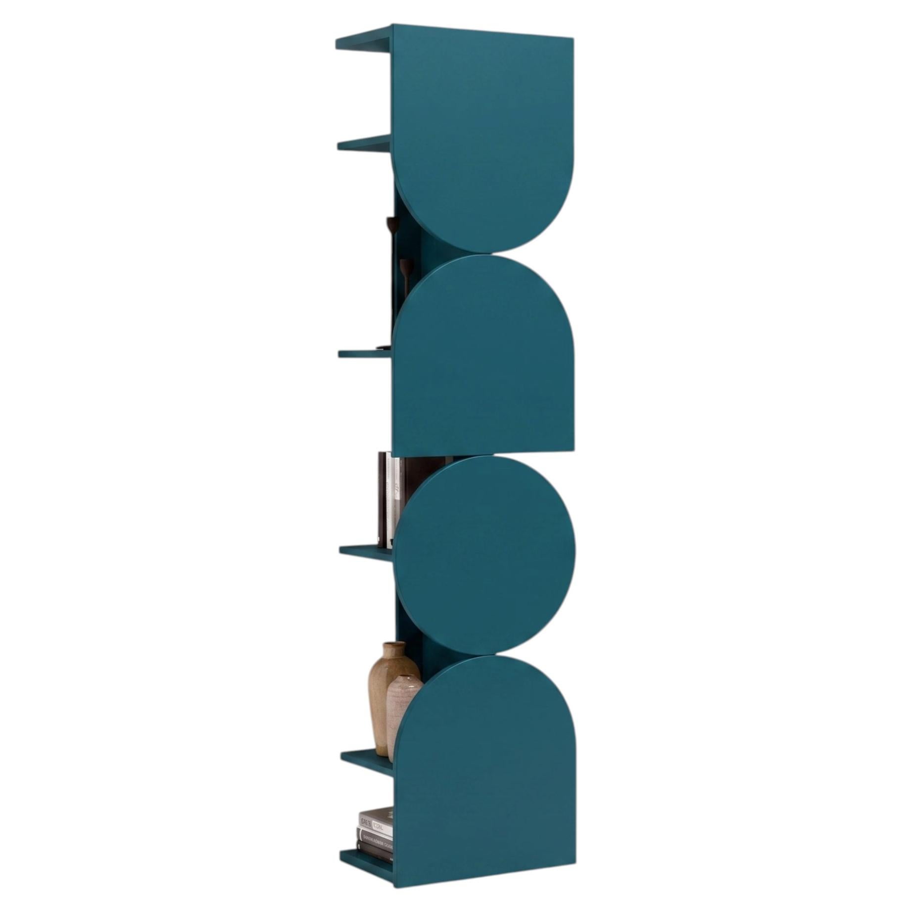Matt Lacquered Swivel Storage Cabinet Mogg Shape Tower RAL 5020 Bauhaus Style