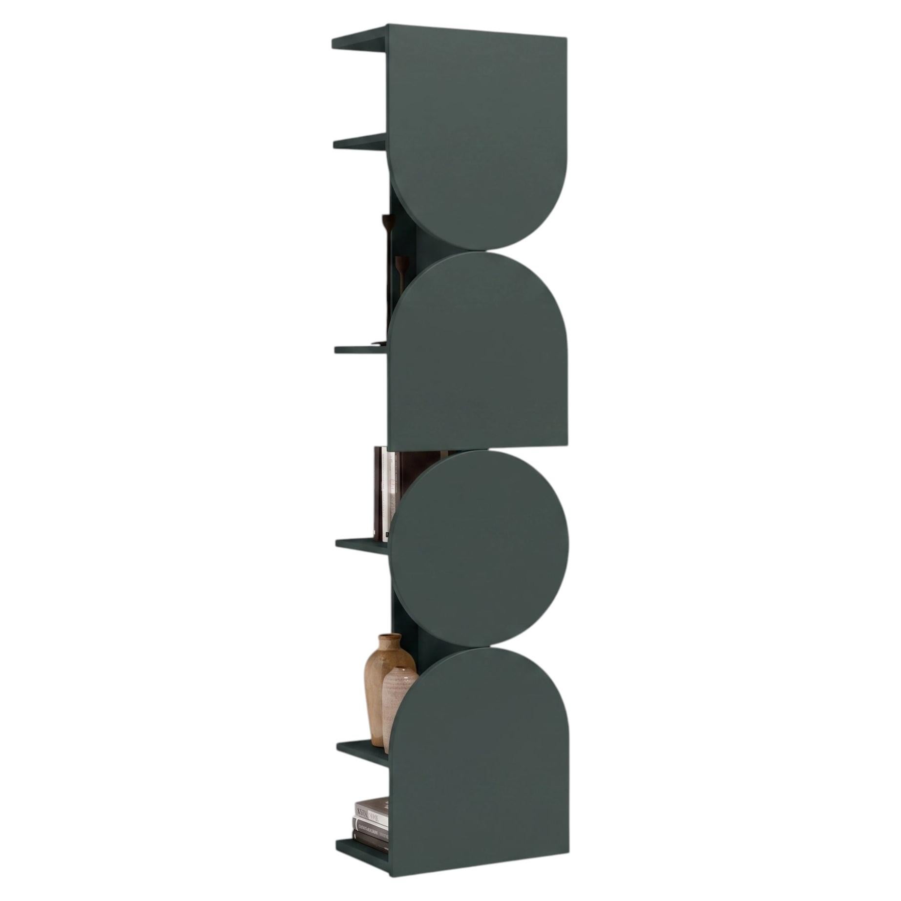 Matt Lacquered Swivel Storage Cabinet Mogg Shape Tower RAL 6012 Bauhaus Style