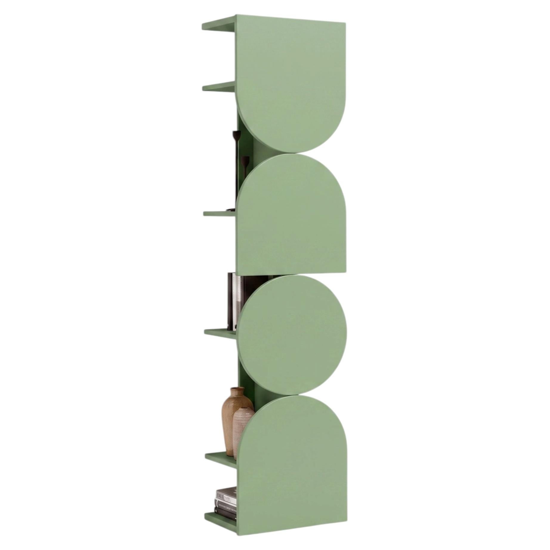Matt Lacquered Swivel Storage Cabinet Mogg Shape Tower RAL 6021 Bauhaus Style