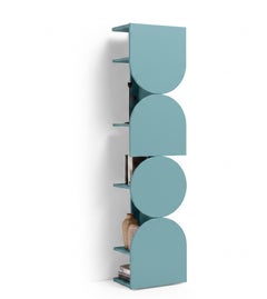 Matt Lacquered Swivel Storage Cabinet Mogg Shape Tower RAL 6034 Bauhaus Style