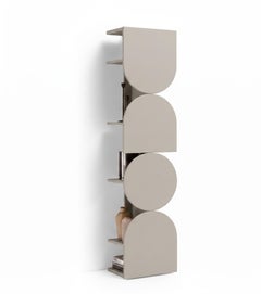 Matt Lacquered Swivel Storage Cabinet Mogg Shape Tower RAL 7044 Bauhaus Style