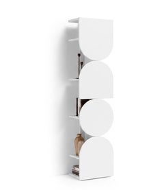 Matt Lacquered Swivel Storage Cabinet Mogg Shape Tower RAL 9016 Bauhaus Style