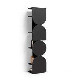 Matt Lacquered Swivel Storage Cabinet Mogg Shape Tower RAL 9017 Bauhaus Style