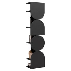 Matt Lacquered Swivel Storage Cabinet Mogg Shape Tower RAL 9017 Bauhaus Style