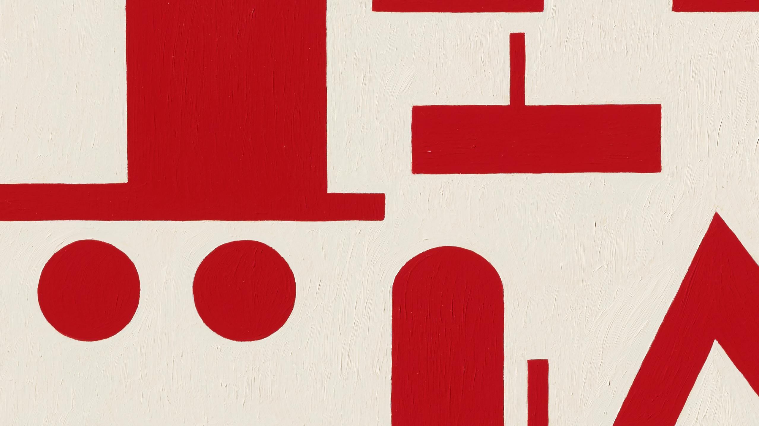 Rotes Orakel (Geometrische Abstraktion), Painting, von Matt Magee