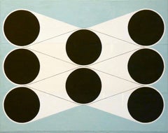 « Argus Cluster » - Peinture abstraite contemporaine à motif géométrique bleu clair