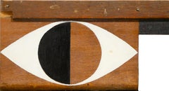 "Neighborhood Watch #2" Contemporary Folk Abstract Eye Painting Sculpture