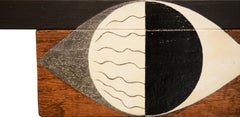 "Neighborhood Watch #3" Contemporary Folk Abstract Eye Painting Sculpture