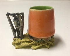 Taza Composición nº 002, Matt Mitros, 2023, Escultura de porcelana impresa en 3D Esmalte