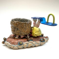 "Mug Composition No 129", Contemporary, Mixed Media, Abstract, Ceramic Sculpture