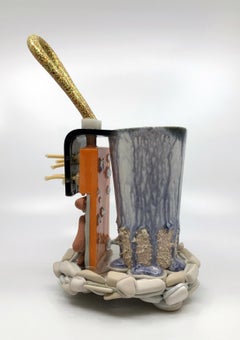 "Mug Composition Number 48", Contemporary, Mixed Media, Ceramic, Sculpture, Cup