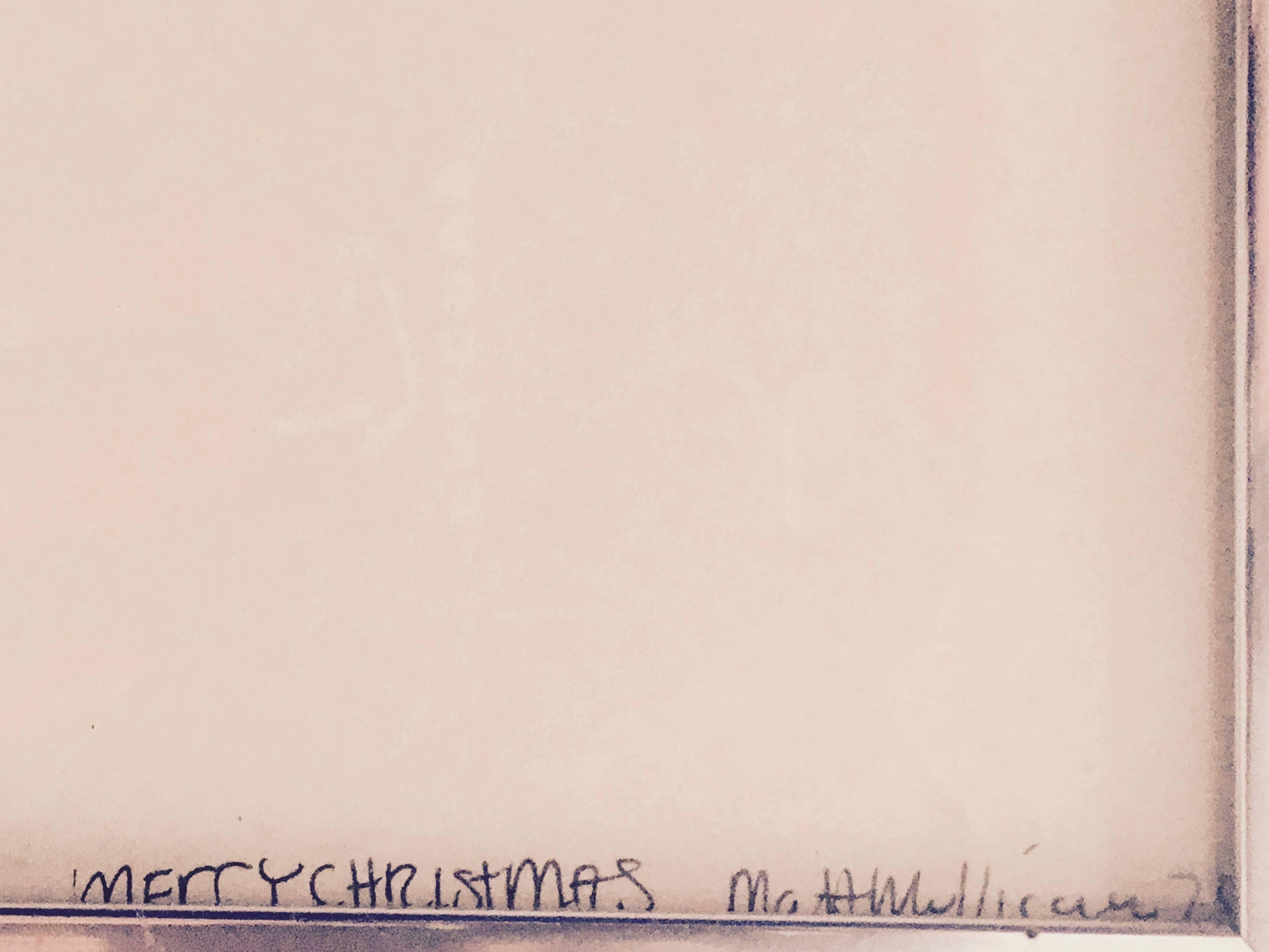 Fröhliche Weihnachten, Sprühfarbe, Schablone (Zeitgenössisch), Painting, von Matt Mullican