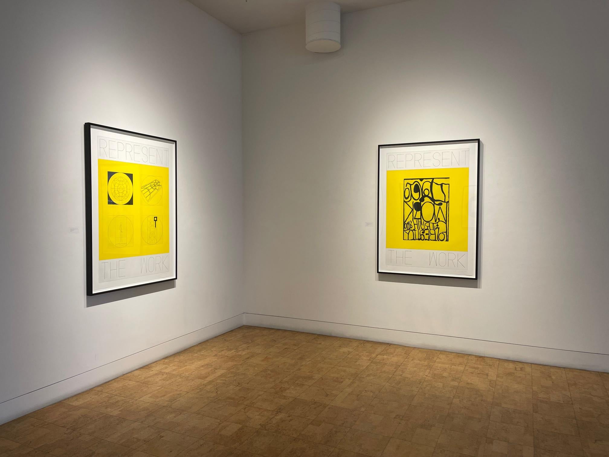 REPRESENT THE WORK, Person and Place, 2020
Aquatint with soft ground and hard ground etching printed in yellow and black.
Image size: 51½ x 35½