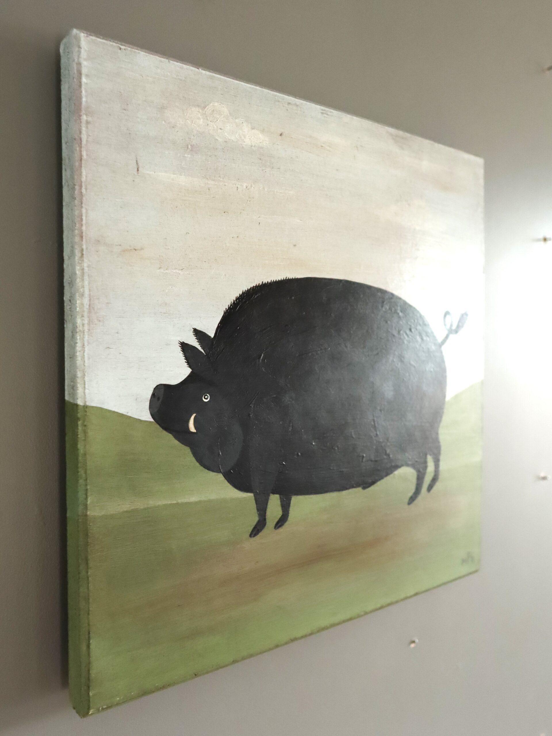 JABALÍ EN PASTO
Tamaño: 30,5 x 30,5 cm 
Óleo sobre tabla

Un pequeño y atractivo  composición animal , pintada en estilo naïf en óleo sobre tabla, por el artista británico Matt Rix.

Este cuadro es una caprichosa representación de estilo folclórico