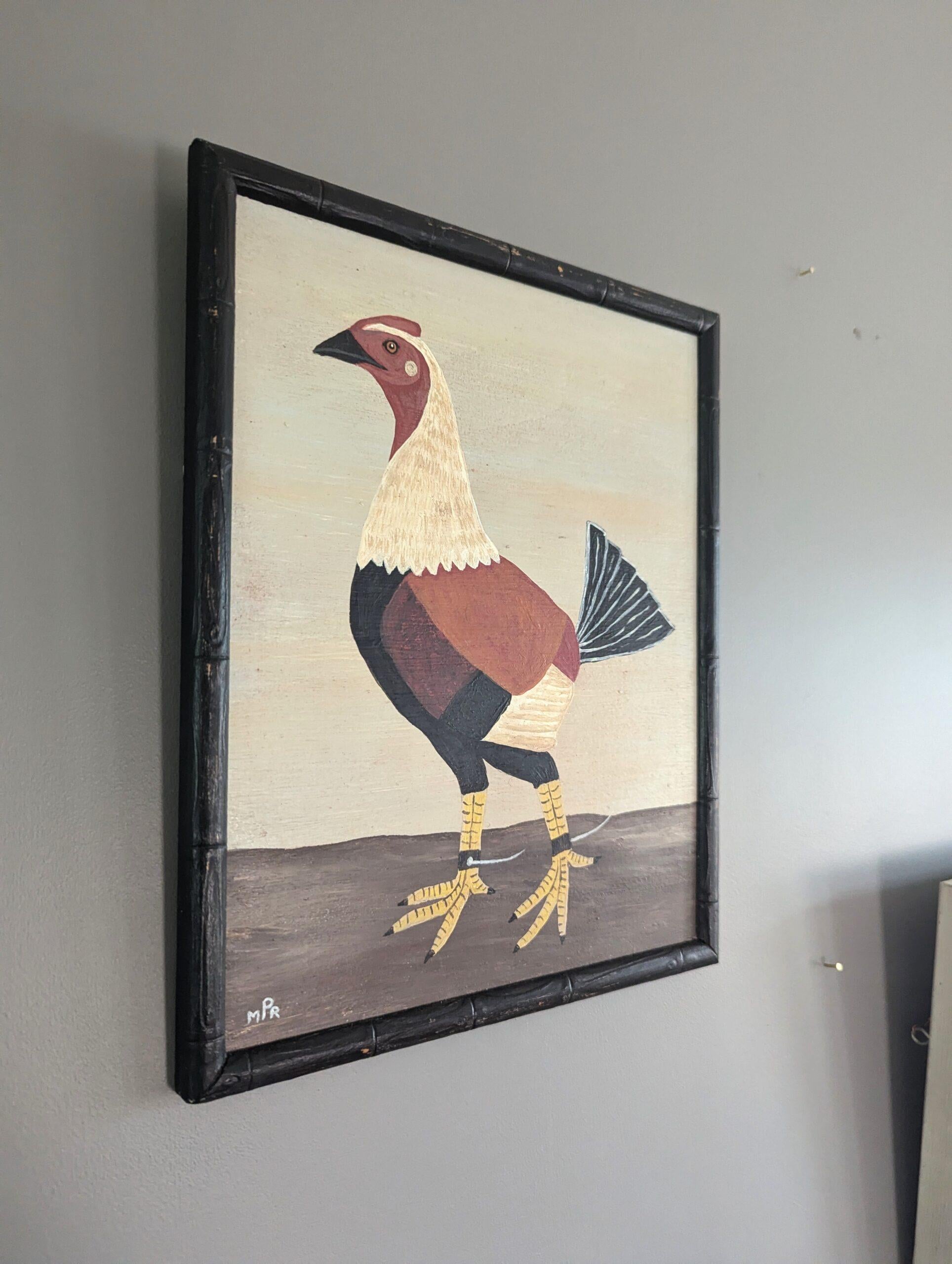 VIEUX GIBIER À PLUMES ANGLAIS EN NOIR
Taille : 22 x 27 cm (cadre compris)
Huile sur panneau

Une petite composition animalière attachante, peinte dans un style naïf à l'huile sur panneau, par l'artiste britannique Matt Rix.

Cette peinture
