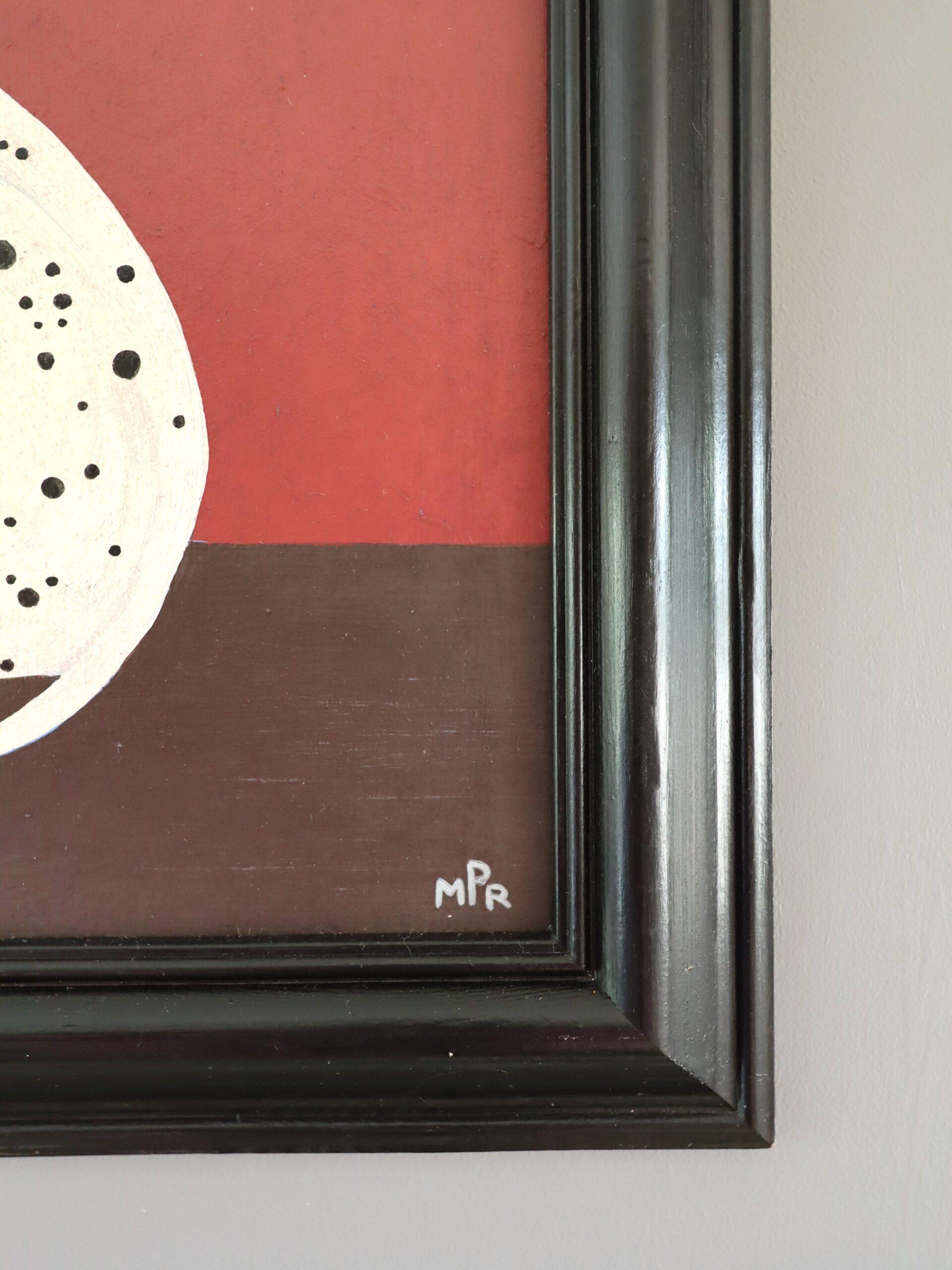 Zeitgenössische Original Minimalist Naive Stil Tier Ölgemälde - Dalmatiner im Angebot 4