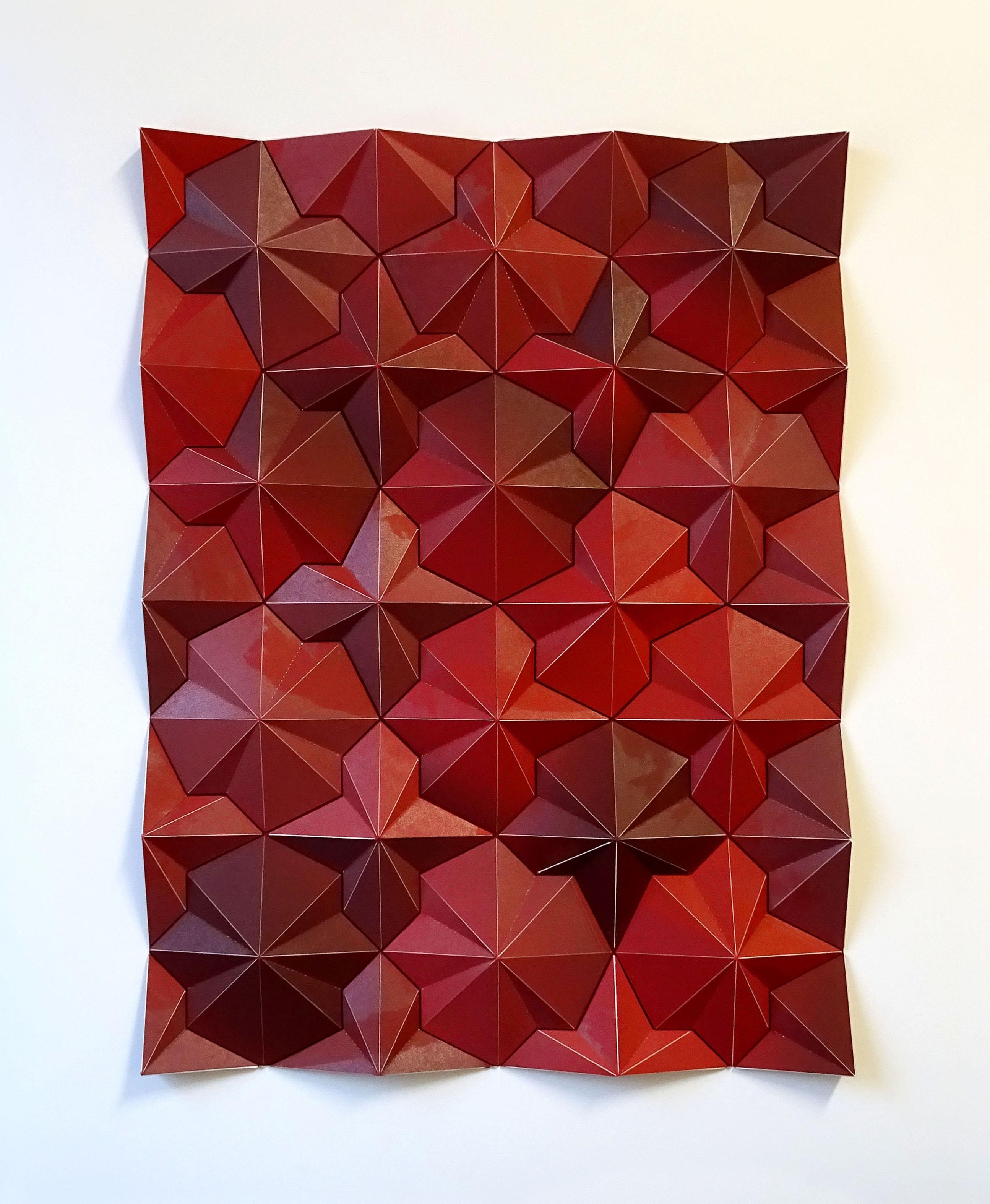 Matt Shlian Abstract Print - Ara 318 Red on Red