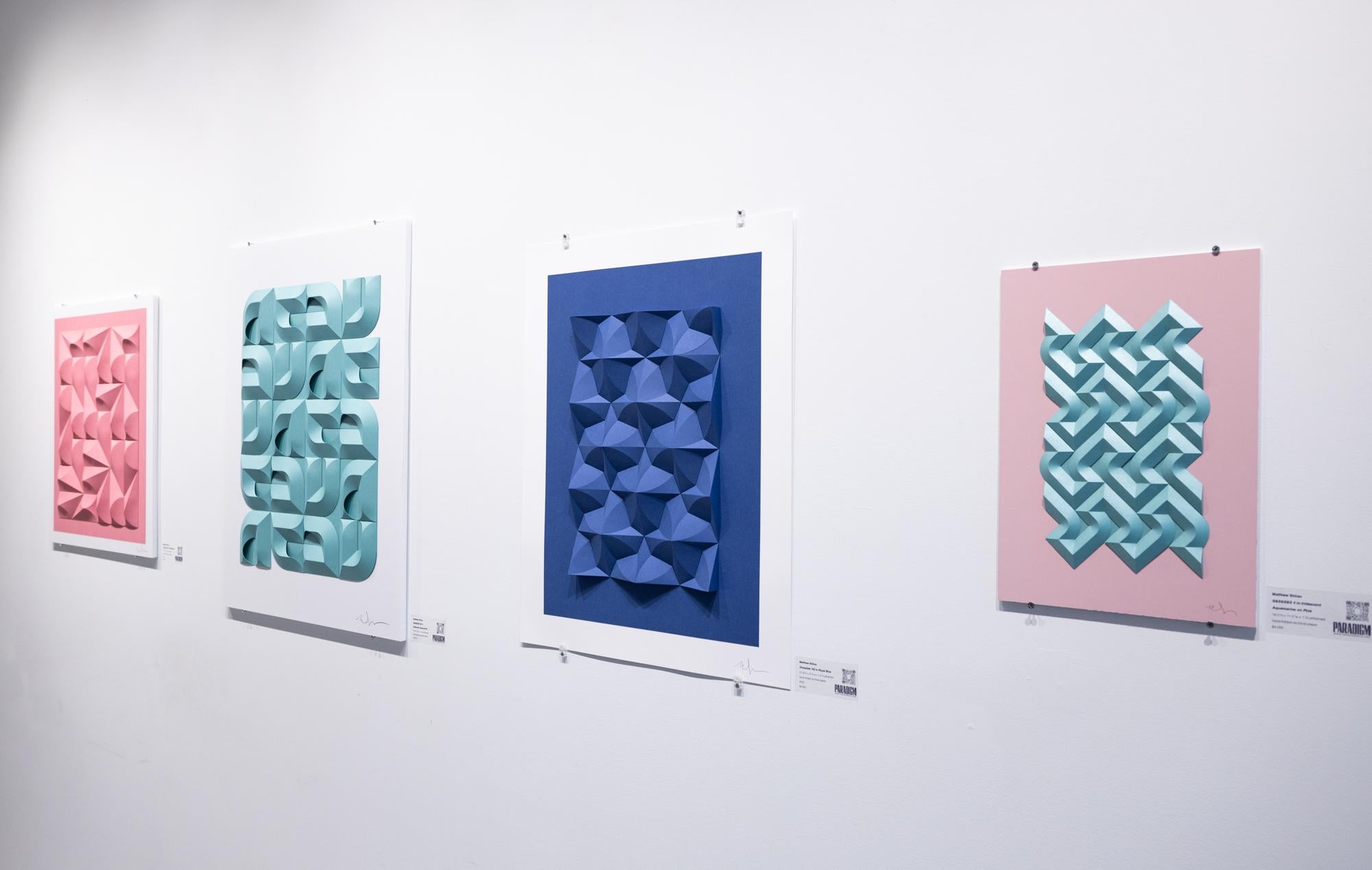 « Omoplata 162 in Royal Blue », papier d'archives plié à la main, motifs abstraits en vente 5