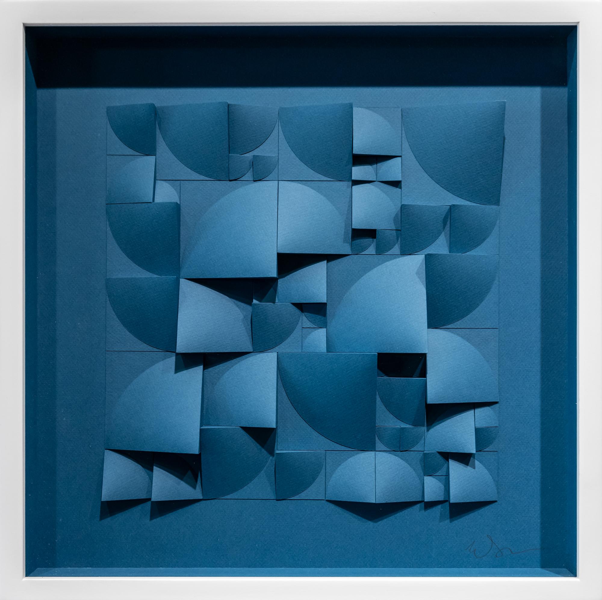 Matt Shlian Abstract Sculpture - Omoplata 21 in Petrol Blue