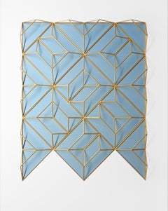 SCSC 38 Gold Blue 2, Contemporary Abstract Paper Sculpture, 2021