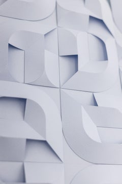 "S&S&S 13 Alaska Azul sobre Azul Claro", Papel plegado a mano, Patrones abstractos