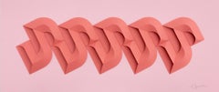 « S&S&S&S&S 28 Pink on Pink », sculpture en papier d'archives taillée à la main, motifs abstraits