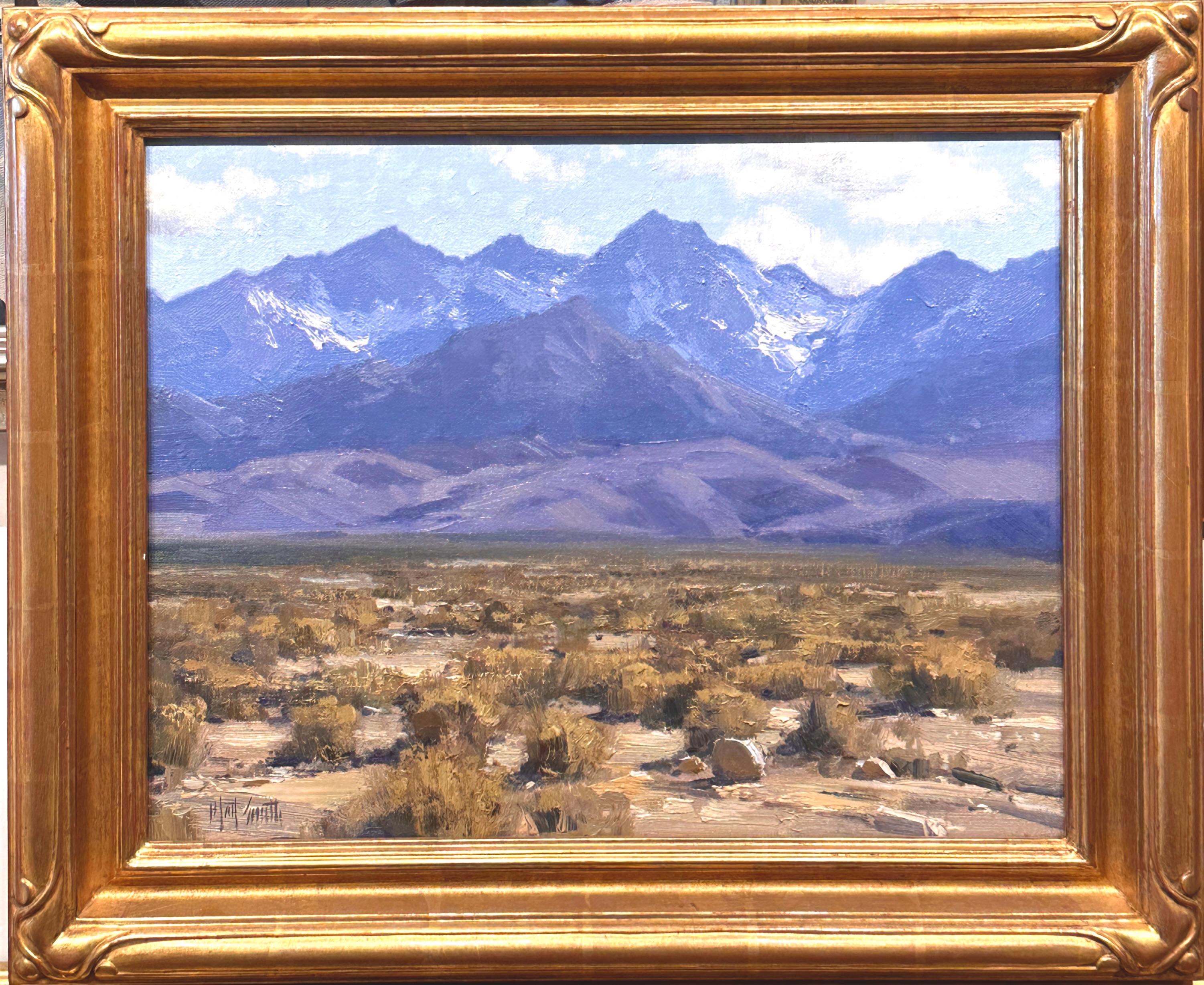 The Granite Wave, landscape of western desert scene with mountains  - Painting by Matt Smith