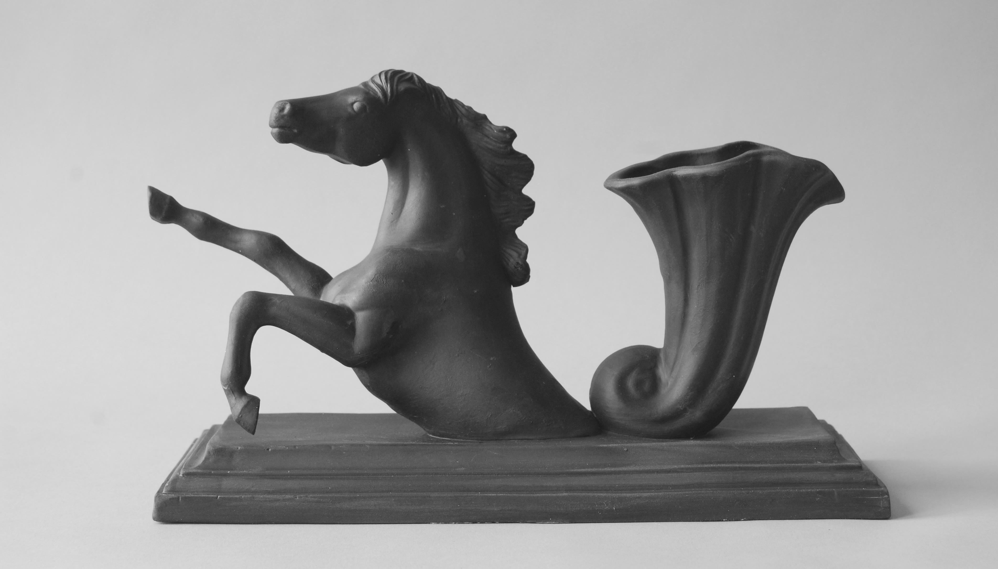 Matt Smith Figurative Sculpture - Horse made from Black Parian